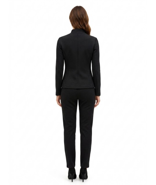 Giacca Blazer Sfiancata In Scuba Crepe Con Zip Asimmetrica Rinascimento