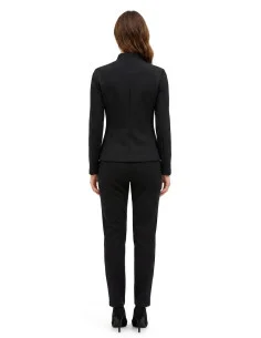 Fitted Blazer Jacket in Scuba Crepe with Asymmetrical Zip Rinascimento 2
