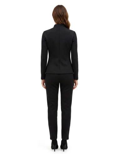 Giacca Blazer Sfiancata In Scuba Crepe Con Zip Asimmetrica Rinascimento