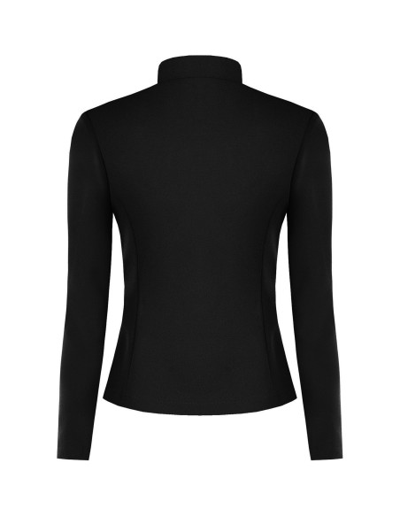 Veste blazer cintrée en crêpe scuba avec fermeture éclair asymétriq...