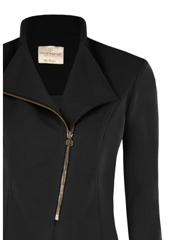 Giacca Blazer Sfiancata In Scuba Crepe Con Zip Asimmetrica Rinascimento
