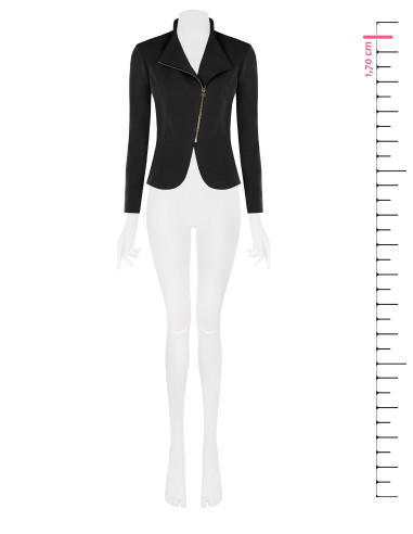 Giacca Blazer Sfiancata In Scuba Crepe Con Zip Asimmetrica Rinascimento