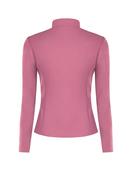 Veste blazer cintrée en crêpe scuba avec fermeture éclair asymétriq...