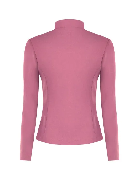 Veste blazer cintrée en crêpe scuba avec fermeture éclair asymétrique Rinascimento