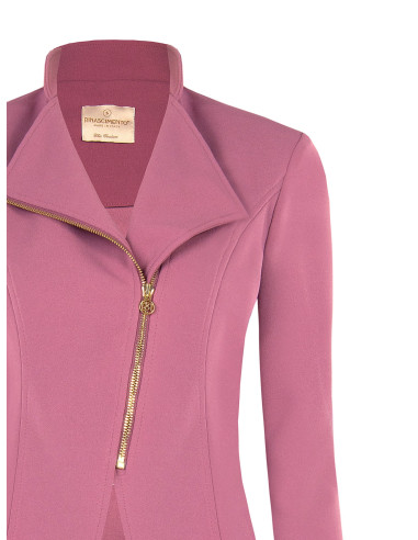 Rinascimento Fitted Scuba Crepe Blazer Jacket with Asymmetrical Zip...