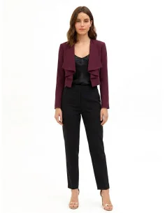 Giacca Spencer Crop In Tessuto Cadi Con Rever A Drappeggio Rinascimento