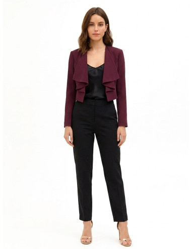 Crop-length Spencer jacket in Cadi fabric with a draped Rinasciment...
