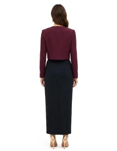 Cropped Spencer Jacket in Cady Fabric with Draped Lapel Rinascimento 2