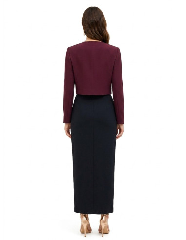 Veste Spencer courte en tissu Cadi avec revers drapé style Rinascim...