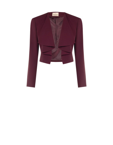 Giacca Spencer Crop In Tessuto Cadi Con Rever A Drappeggio Rinascimento
