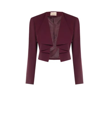 Veste Spencer courte en tissu cadi avec col à revers drapé Rinascimento