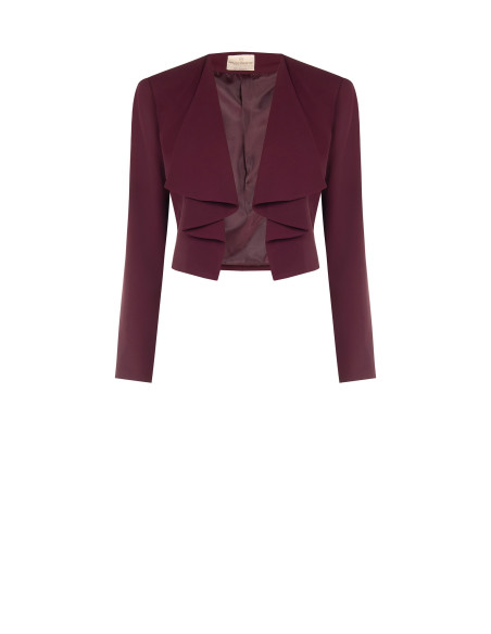Veste Spencer courte en tissu Cadi avec revers drapé style Rinascim...
