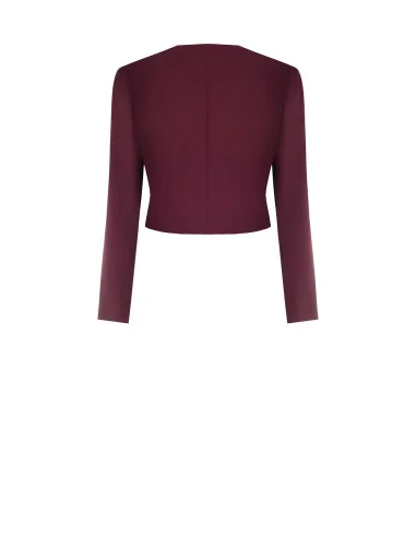 Cropped Spencer Jacket in Cady Fabric with Draped Lapel Rinascimento