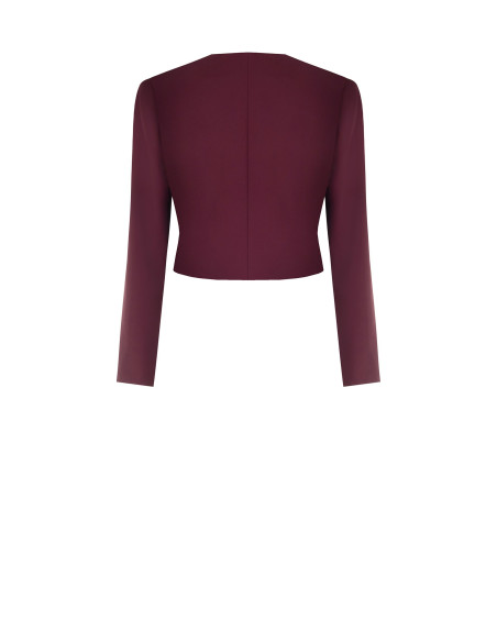 Crop-length Spencer jacket in Cadi fabric with a draped Rinasciment...