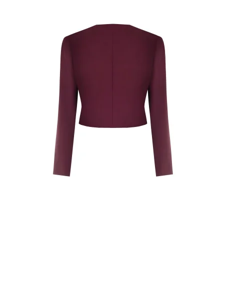 Giacca Spencer Crop In Tessuto Cadi Con Rever A Drappeggio Rinascimento