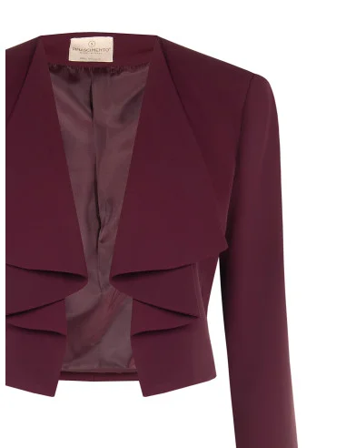 Giacca Spencer Crop In Tessuto Cadi Con Rever A Drappeggio Rinascimento