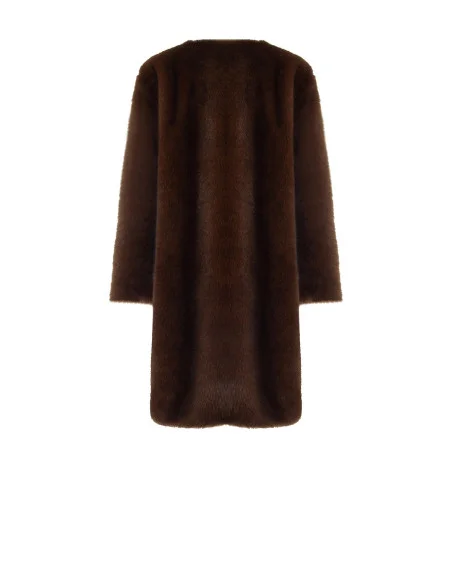 Manteau long en fausse fourrure avec fermeture à crochets Rinascimento