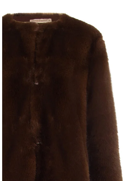 Manteau long en fausse fourrure avec fermeture à crochets Rinascimento