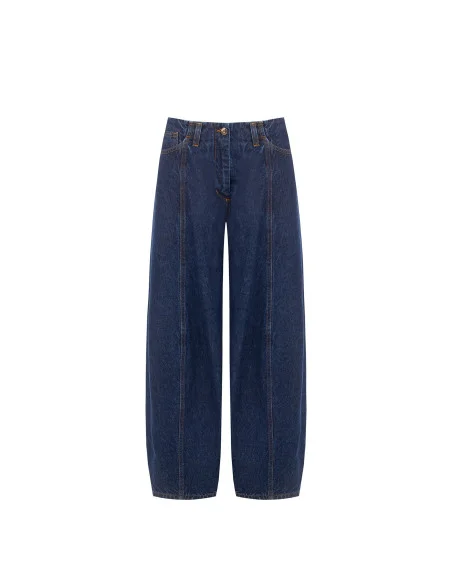 Balloon Jeans with Front Stitching Rinascimento