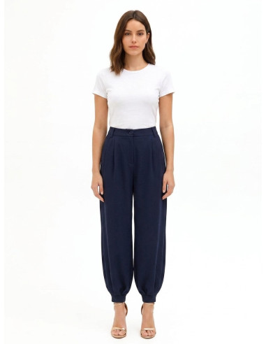 Rinascimento Balloon Trousers in Viscose Blend with Double Pleats -...