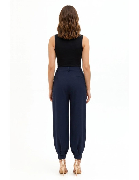 Pantalon ballon en mélange de viscose avec doubles pinces « Rinasci...