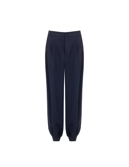 Pantaloni Balloon In Misto Viscosa Con Doppia Pinces Rinascimento