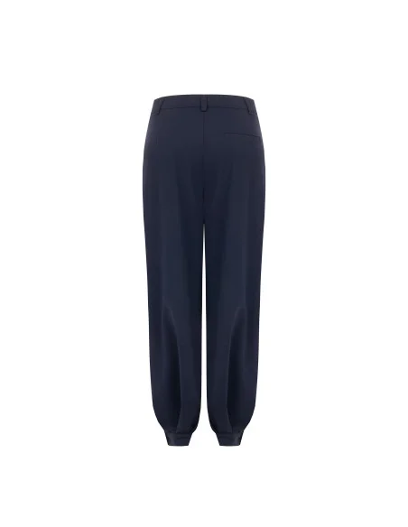 Balloon Trousers in Viscose Blend with Double Pleats Rinascimento