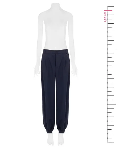 Pantaloni Balloon In Misto Viscosa Con Doppia Pinces Rinascimento