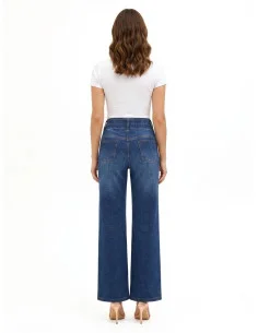 Jean wide leg extensible avec ceinture assortie Rinascimento 2