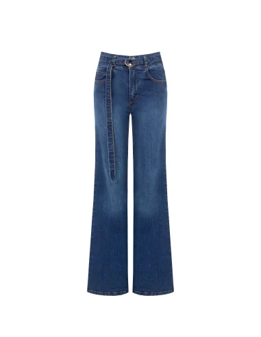 Jeans Wide Leg Elasticizzati Con Cintura Coordinata Rinascimento
