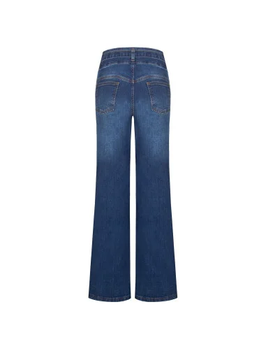 Jeans Wide Leg Elasticizzati Con Cintura Coordinata Rinascimento