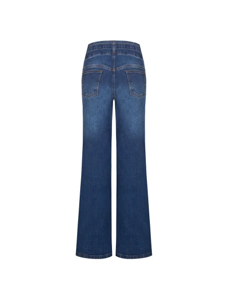 Jeans Wide Leg Elasticizzati Con Cintura Coordinata Rinascimento