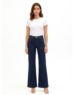 Stretch Wide-Leg Jeans Zero Wash Rinascimento