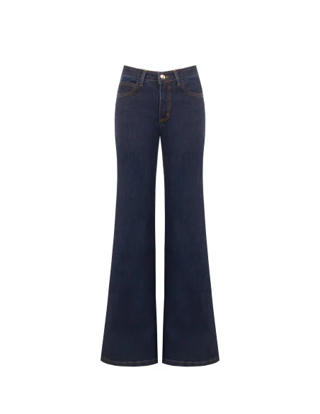 Stretch Wide-Leg Jeans Zero Wash Rinascimento