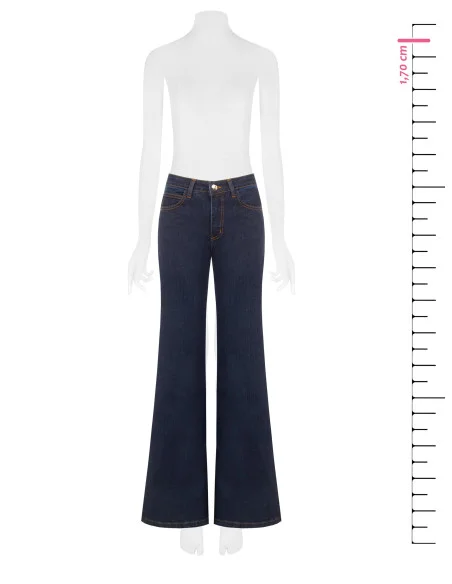 Stretch Wide-Leg Jeans Zero Wash Rinascimento