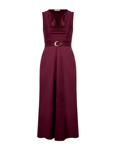 Robe longue grande taille en satin avec ceinture et boucle intégrées Rinascimento Curvy