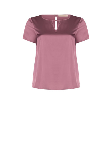 Blusa Curvy Fluida In Raso Con Doppio Cut-Out A Goccia Rinascimento Curvy