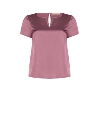 Blusa Curvy Fluida In Raso Con Doppio Cut-Out A Goccia Rinascimento Curvy