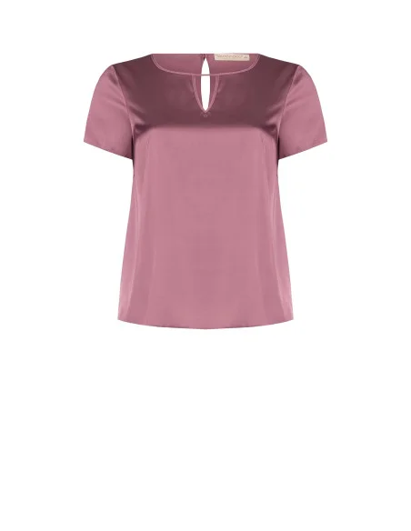 Blouse fluide grande taille en satin avec double découpe en forme de goutte Rinascimento Curvy
