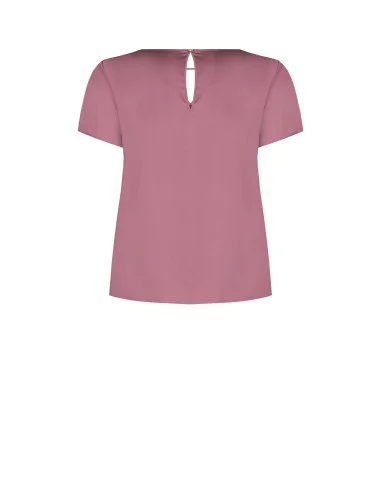 Curvy Fluid Satin Blouse with Double Teardrop Cut-Out Rinascimento Curvy