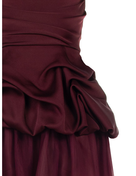 Robe courte bouffante à volants en satin avec jupe en tulle « Rinas...