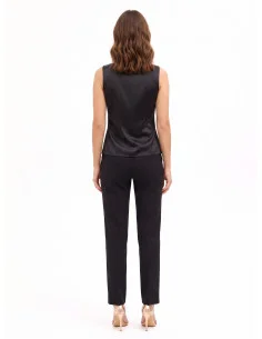 Fitted Satin-Effect Top with a Lace Detail and 2-Piece Look Rinascimento 2