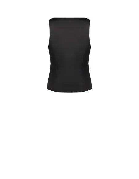 Top Sfiancato In Raso Effetto 2 Pezzi Con Dettaglio In Pizzo Rinascimento