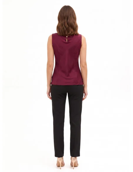 Fitted and Shaped Satin Top Rinascimento