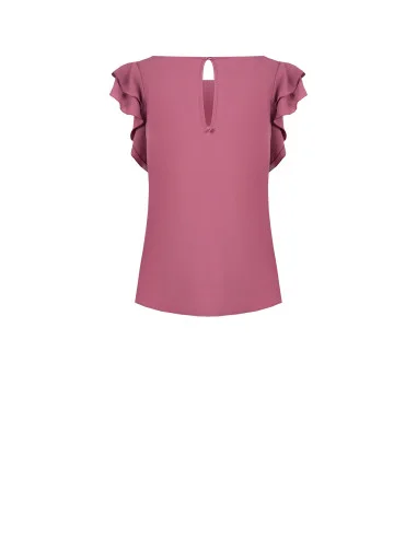 Fluid Matte Satin Blouse with Ruffled Sleeves Rinascimento