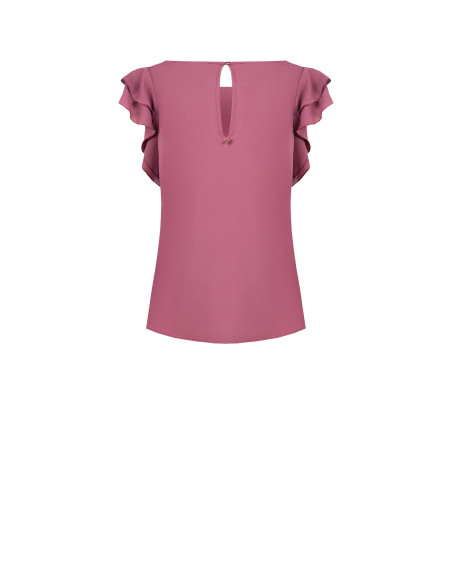 Blouse fluide en satin mat à manches à volants « Rinascimento » - V...