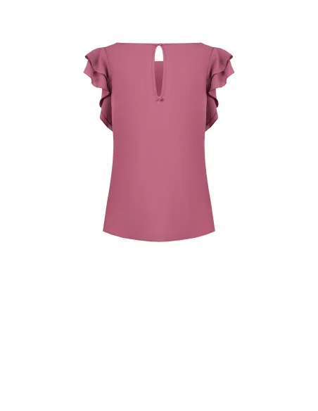 Fluid Matte Satin Blouse with Ruffled Sleeves Rinascimento