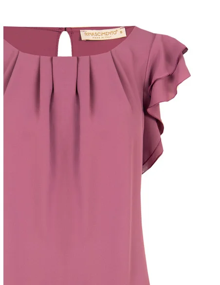 Fluid Matte Satin Blouse with Ruffled Sleeves Rinascimento