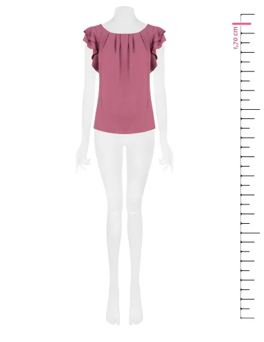 Fluid Matte Satin Blouse with Ruffled Sleeves Rinascimento