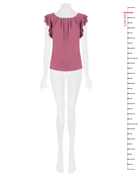 Fluid Matte Satin Blouse with Ruffled Sleeves Rinascimento
